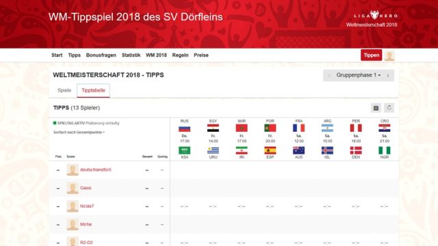 Das WM-Tippspiel des SV Dörfleins: Jetzt mitmachen!